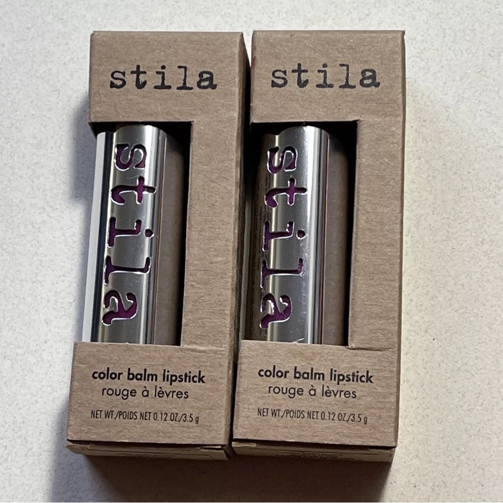 2x Stila Color Balm Lipstick #09 Gemma (Pink Violet) - 0.12 oz